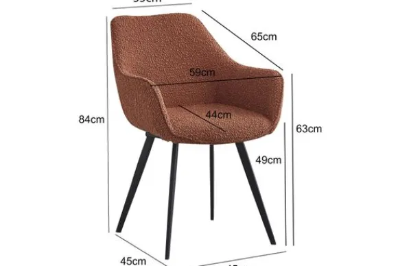 Discount Eetkamerstoel Boucle Leaf Brown Luca Eetkamerstoelen
