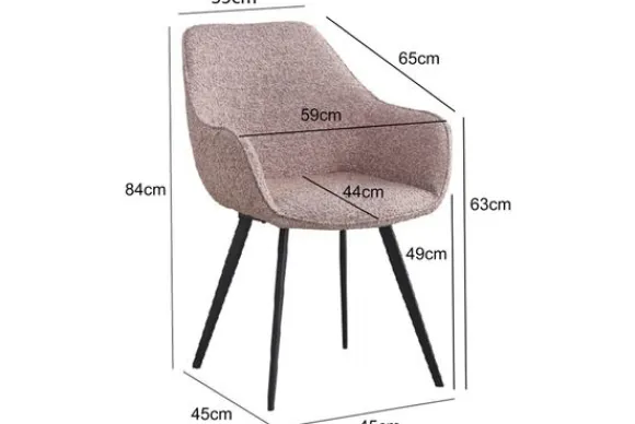 Eetkamerstoel Boucle Vintage Pink Luca Eetkamerstoelen
