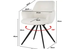 New Eetkamerstoel Boucle White Doreen Eetkamerstoelen