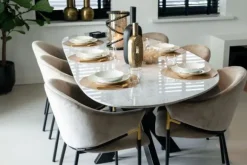 Outlet Eetkamerstoel S4578 Khaki Velvet Eetkamerstoelen
