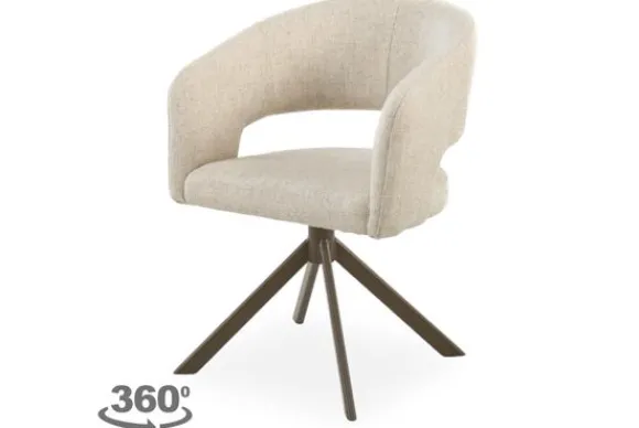 Sale Eetkamerstoel Tyler Cream - bruin Ekoda Eetkamerstoelen