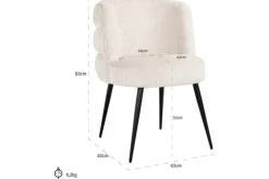 Hot Eetstoel 212319 Beige Chenille Stella Eetkamerstoelen