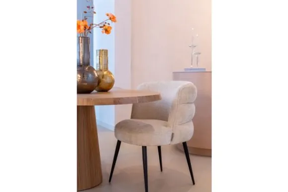 Hot Eetstoel 212319 Beige Chenille Stella Eetkamerstoelen