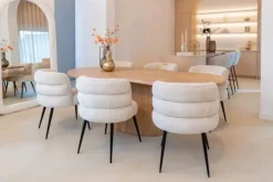 Hot Eetstoel 212319 Beige Chenille Stella Eetkamerstoelen