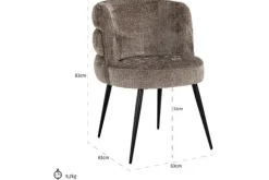 Online Eetstoel 212321 Stone Chenille Stella Eetkamerstoelen