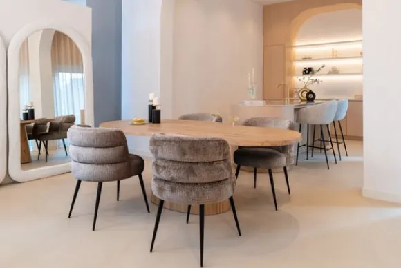 Online Eetstoel 212321 Stone Chenille Stella Eetkamerstoelen