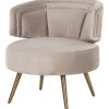 Fauteuil 211049 Khaki Velvet Hazel Ronde Fauteuils