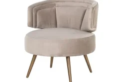 Fauteuil 211049 Khaki Velvet Hazel Ronde Fauteuils