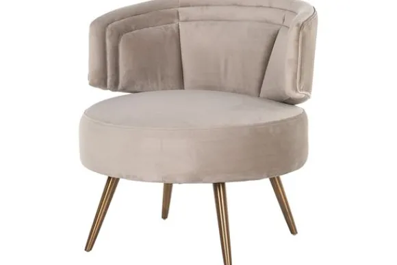 Fauteuil 211049 Khaki Velvet Hazel Ronde Fauteuils