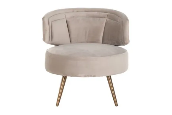 Fauteuil 211049 Khaki Velvet Hazel Ronde Fauteuils