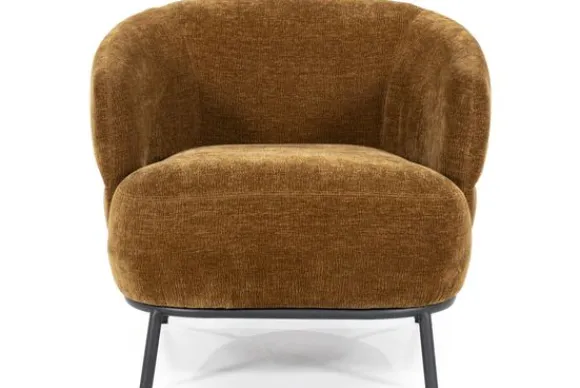 Clearance Fauteuil - mosterd Safari | 95898 David Ronde Fauteuils