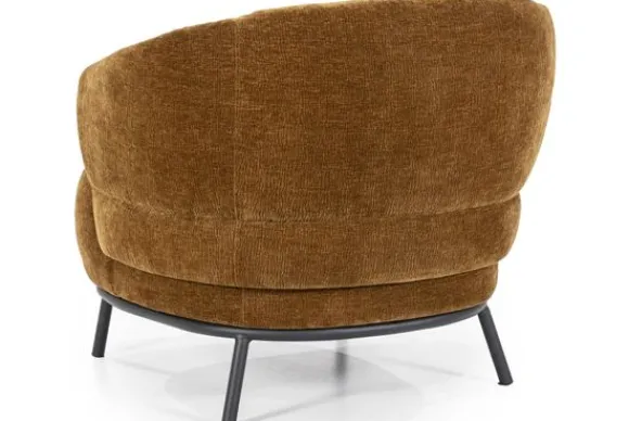 Clearance Fauteuil - mosterd Safari | 95898 David Ronde Fauteuils