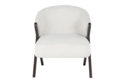 Best Fauteuil 211290 White Bouclé Mia Ronde Fauteuils