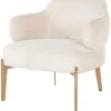 Outlet Fauteuil 211058 White Chenille Venus Ronde Fauteuils