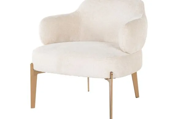 Outlet Fauteuil 211058 White Chenille Venus Ronde Fauteuils