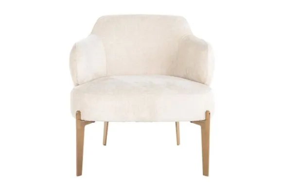 Outlet Fauteuil 211058 White Chenille Venus Ronde Fauteuils