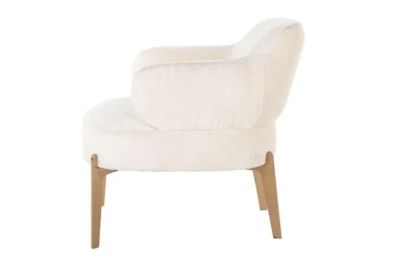 Outlet Fauteuil 211058 White Chenille Venus Ronde Fauteuils