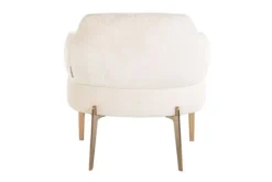 Outlet Fauteuil 211058 White Chenille Venus Ronde Fauteuils