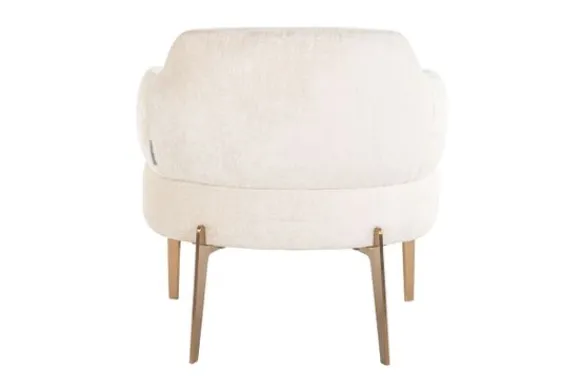 Outlet Fauteuil 211058 White Chenille Venus Ronde Fauteuils