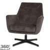 Clearance Fauteuil Antraciet CM-55.000 Toby Draaifauteuils