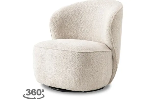 Best Fauteuil Cream Belvi Draaifauteuils