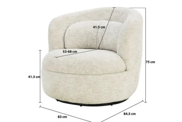Hot Fauteuil Cream Britt Draaifauteuils