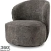 Outlet Fauteuil Dark Grey Belvi Draaifauteuils