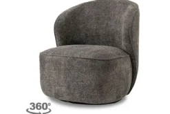Outlet Fauteuil Dark Grey Belvi Draaifauteuils