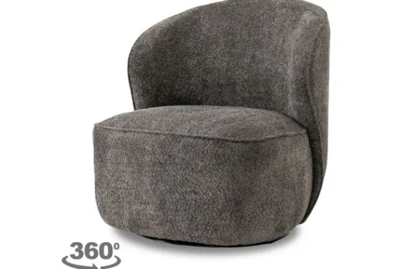 Outlet Fauteuil Dark Grey Belvi Draaifauteuils