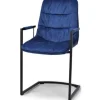 Hot Keukenstoel velvet blue Knus Eetkamerstoelen