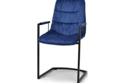 Hot Keukenstoel velvet blue Knus Eetkamerstoelen