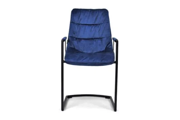 Hot Keukenstoel velvet blue Knus Eetkamerstoelen