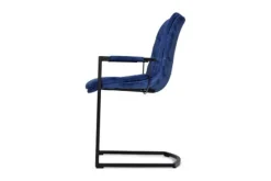 Hot Keukenstoel velvet blue Knus Eetkamerstoelen