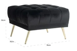 Discount Poef 211255 Antraciet Velvet Huxley Poefen