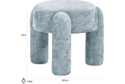 Poef 212317 Light Blue Chenille Holly Poefen