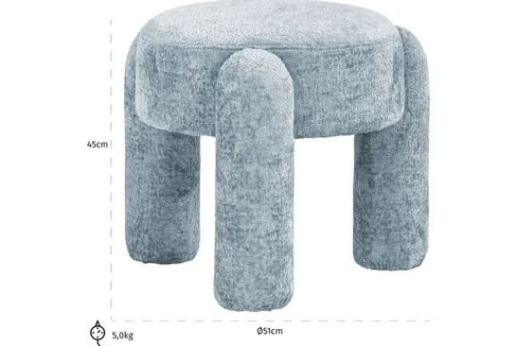 Poef 212317 Light Blue Chenille Holly Poefen