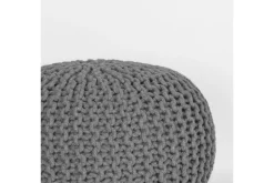 Online Poef Donkergrijs Gebreid Poefen