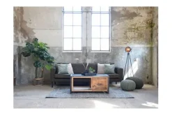 Discount Poef Lichtgrijs Gebreid Poefen