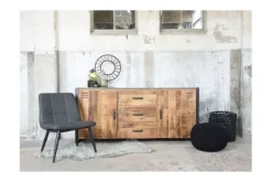 Clearance Poef Zwart Gebreid Poefen