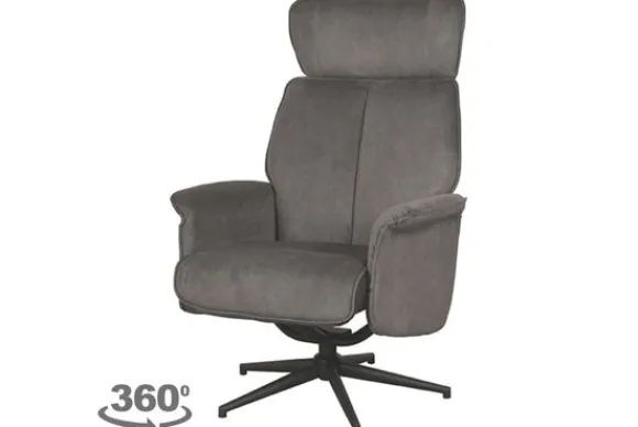 New Relaxfauteuil Antraciet Cosmo CH-73.026 Verdal Relaxstoelen|Draaifauteuils