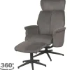 Discount Relaxfauteuil met hocker Antraciet Cosmo CH-73.027 Verdal Relaxstoelen|Draaifauteuils