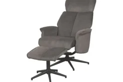 Discount Relaxfauteuil met hocker Antraciet Cosmo CH-73.027 Verdal Relaxstoelen|Draaifauteuils