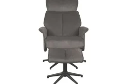 Discount Relaxfauteuil met hocker Antraciet Cosmo CH-73.027 Verdal Relaxstoelen|Draaifauteuils