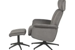 Discount Relaxfauteuil met hocker Antraciet Cosmo CH-73.027 Verdal Relaxstoelen|Draaifauteuils