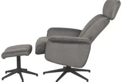 Discount Relaxfauteuil met hocker Antraciet Cosmo CH-73.027 Verdal Relaxstoelen|Draaifauteuils