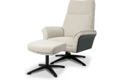 New Relaxfauteuil met hocker Naturel DA-89.005 Zenza Relaxstoelen|Draaifauteuils