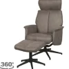 Hot Relaxfauteuil met hocker Taupe Micro Suede CH-73.020 Verdal Relaxstoelen|Draaifauteuils
