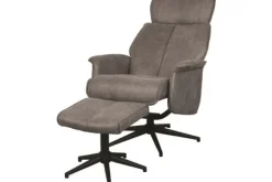 Hot Relaxfauteuil met hocker Taupe Micro Suede CH-73.020 Verdal Relaxstoelen|Draaifauteuils
