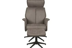 Hot Relaxfauteuil met hocker Taupe Micro Suede CH-73.020 Verdal Relaxstoelen|Draaifauteuils