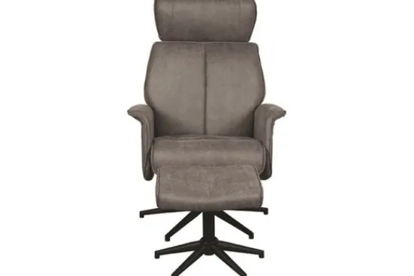 Hot Relaxfauteuil met hocker Taupe Micro Suede CH-73.020 Verdal Relaxstoelen|Draaifauteuils